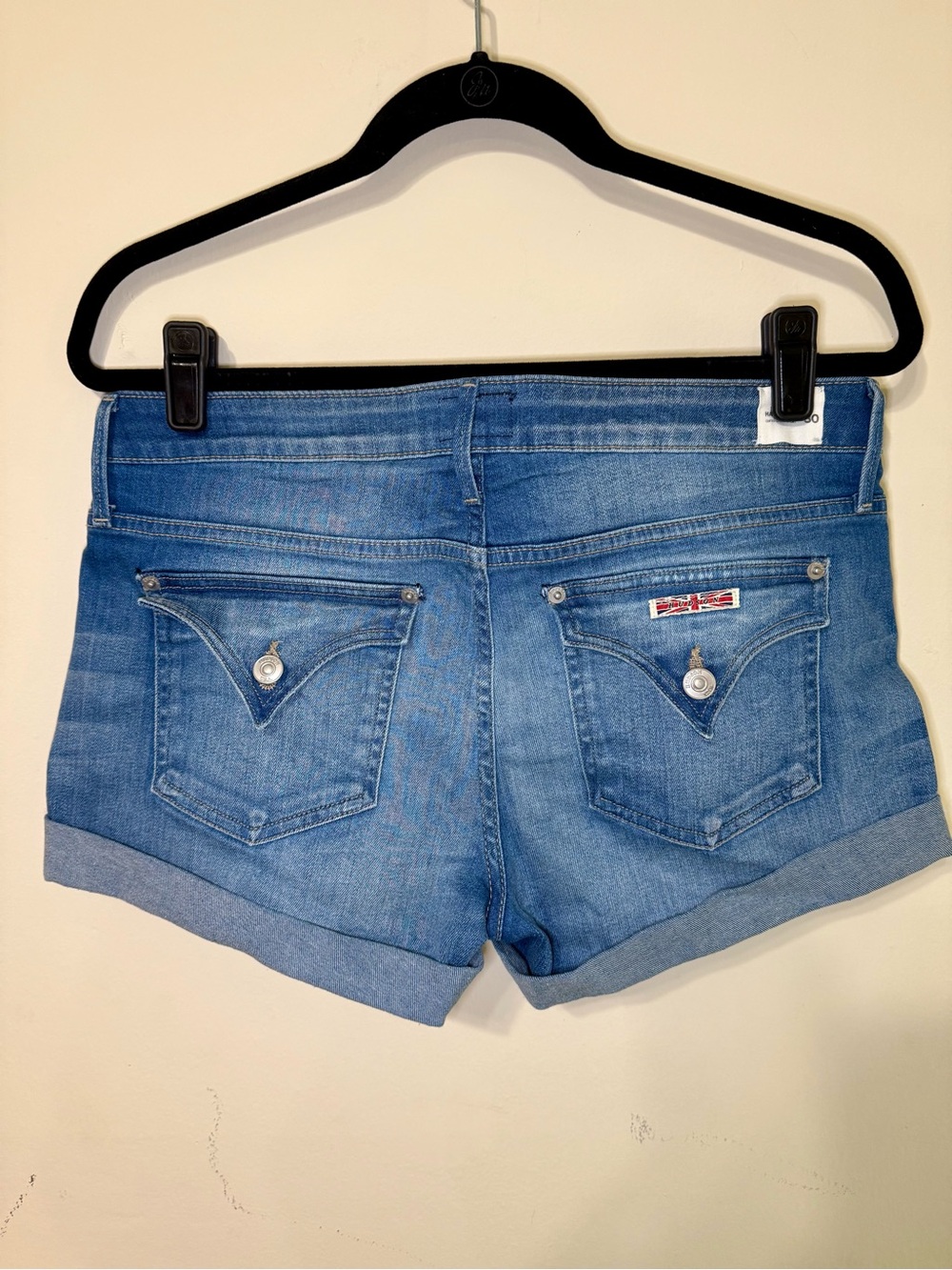 Hudson Jeans Light Blue Rolled Cuff Denim Shorts - Picture 2 of 5